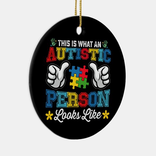 自閉症の人が自閉症のように見える セラミックオーナメント (右)