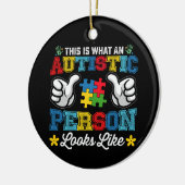 自閉症の人が自閉症のように見える セラミックオーナメント (左)