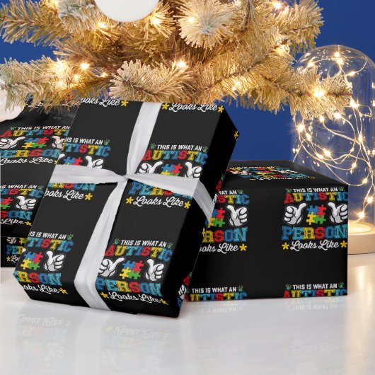 自閉症の人の見た目 Autism ラッピングペーパー (クリスマス)