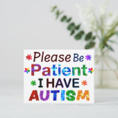 自閉症の人は我慢して下さい ポストカード (スタンド正面)