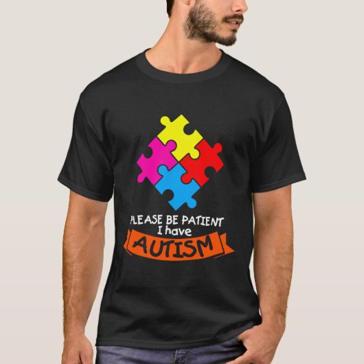 自閉症の人は我慢して下さい Tシャツ (正面)