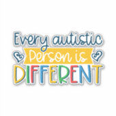 自閉症の人は誰でも違う シール (正面)
