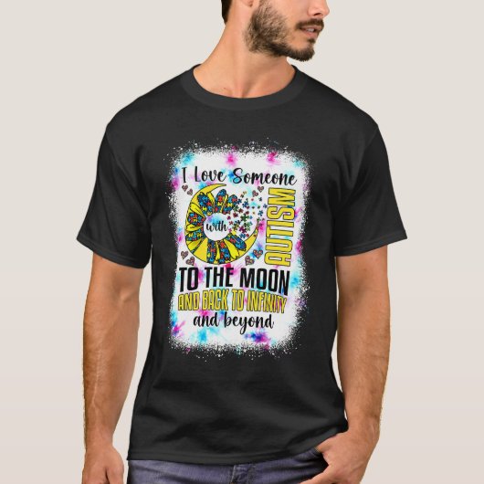 自閉症の人を愛しています 月と背中 サポートA Tシャツ (正面)