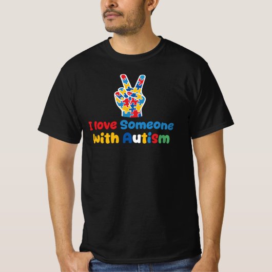 自閉症の人（誰か）が好き Tシャツ (正面)