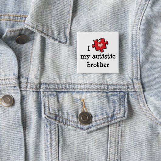自閉症の兄の自閉症の意識ピンが大好き 缶バッジ (インサイチュ)