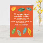 自閉症の兄弟姉妹を持つ勇気付けられる カード (黄色い花)