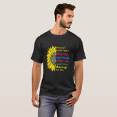 自閉症の先生 自閉症のひまわりを教える方法を学ぶ Tシャツ (正面フル)