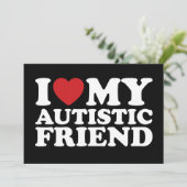 自閉症の友人の自閉症ハート 招待状 (スタンド正面)