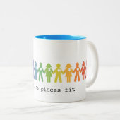 自閉症の受諾のマグ… 部分が合ったまで ツートーンマグカップ (正面右)