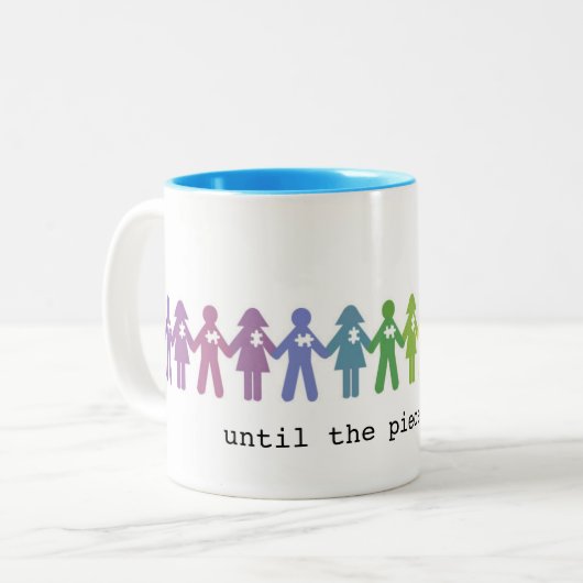 自閉症の受諾のマグ… 部分が合ったまで ツートーンマグカップ (正面左)