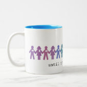 自閉症の受諾のマグ… 部分が合ったまで ツートーンマグカップ (左)