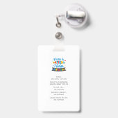 自閉症の名前と名前を持って我慢して連絡くれ バッジ (裏面（伸縮クリップ）)