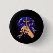 自閉症の唇は理解できないものを判断しない 缶バッジ (正面)