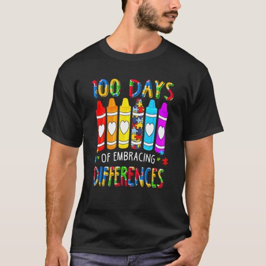 自閉症の啓発 違いを受け入れる 100日のS Tシャツ (正面)