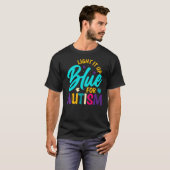 自閉症の場合は青く光らせる Tシャツ (正面フル)