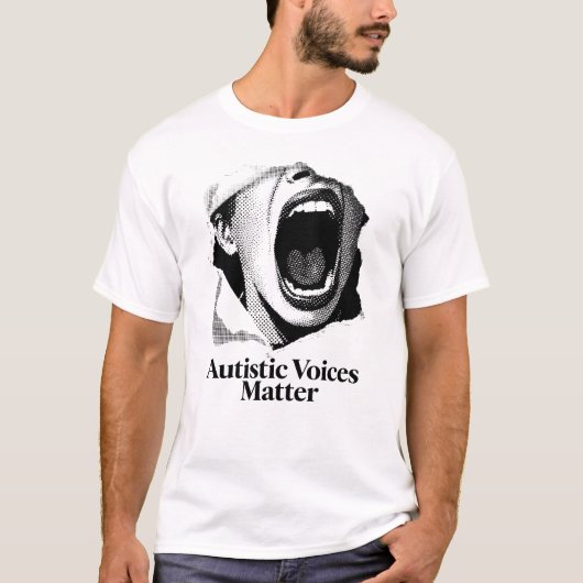 自閉症の声は重要 | 大胆な白黒のマニフェストデザイン Tシャツ (正面)