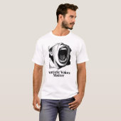 自閉症の声は重要 | 大胆な白黒のマニフェストデザイン Tシャツ (正面フル)