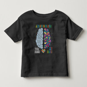 自閉症の天才ハート自閉カラフル脳 トドラーTシャツ
