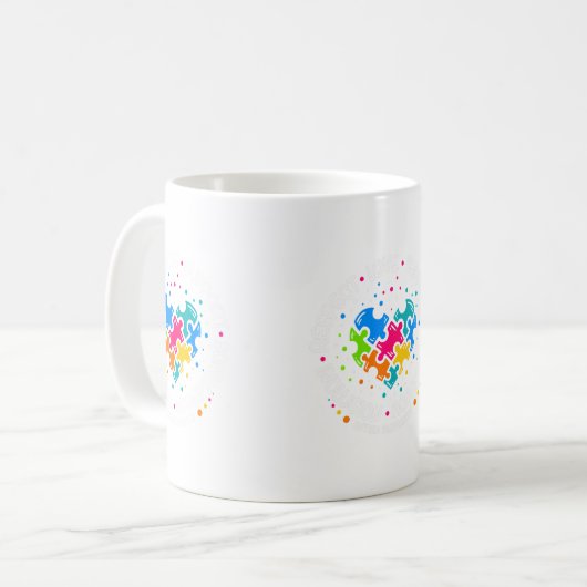 自閉症の女性の男性が愛を尊重する自閉症の戦争 コーヒーマグカップ (正面左)