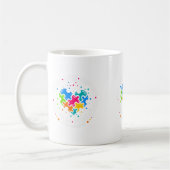 自閉症の女性の男性が愛を尊重する自閉症の戦争 コーヒーマグカップ (左)