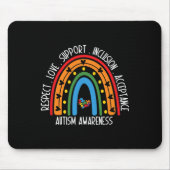 自閉症の女性の男性が愛を尊重する自閉症の戦争 マウスパッド (正面)