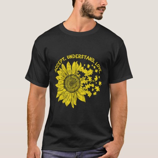 自閉症の子どもたちを理解して自閉症をサポート阿波 Tシャツ (正面)