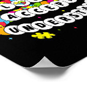 自閉症の子を愛する受け入れ自閉症を理解 ポスター (角)