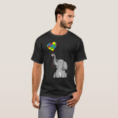 自閉症の子を持つ象のママ ハートバルーン Tシャツ (正面フル)