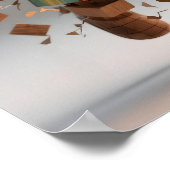 自閉症の子供の少年の木製のブロック体色 ポスター (角)