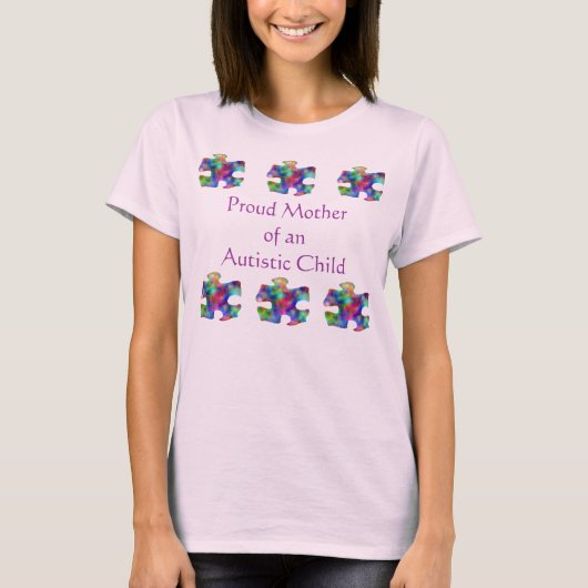 自閉症の子供の誇り高い母 Tシャツ (正面)