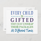 自閉症の子供はみな才能がある ポストカード (正面/裏面)