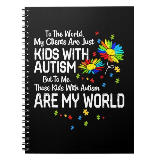自閉症の子供は私の世界BCBA RBT ABA Therapi ノートブック (正面)