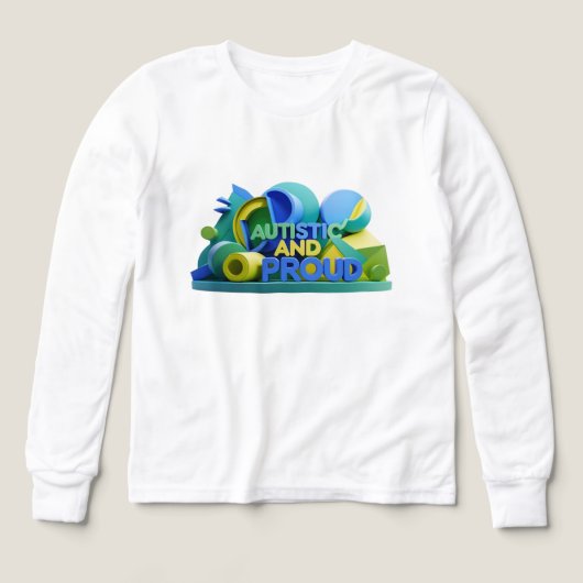 自閉症の子供Tシャツ: 自分に誇りを持とう (デザイン正面)