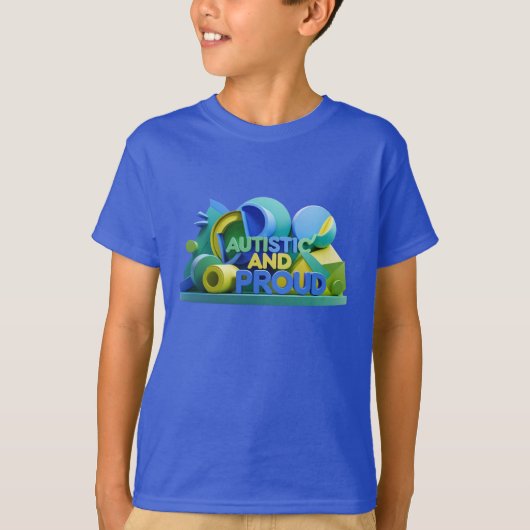 自閉症の子供Tシャツ: 自分に誇りを持とう Tシャツ (正面)