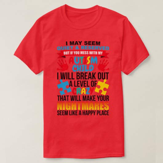 自閉症の子1 Tシャツ (デザイン正面)