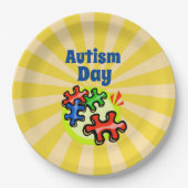 自閉症の学校/イベント紙プレート9" ペーパープレート (正面)
