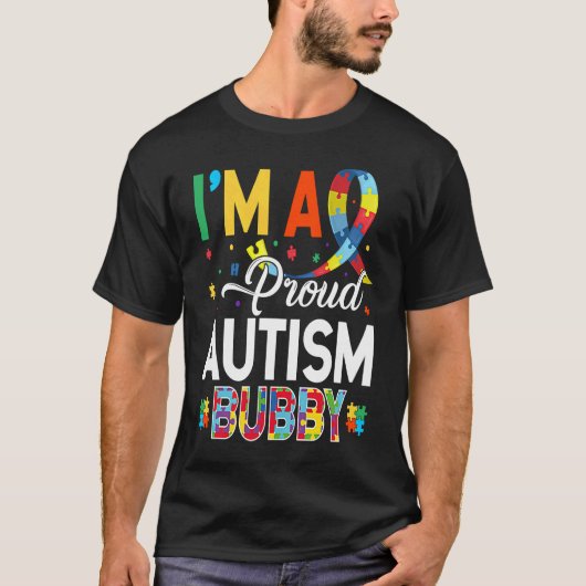 自閉症の孫に誇りを持つ 自閉症啓発活動 Tシャツ (正面)