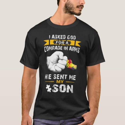 自閉症の孫 自閉症啓発 メンズ レディース 祖父 Tシャツ (正面)