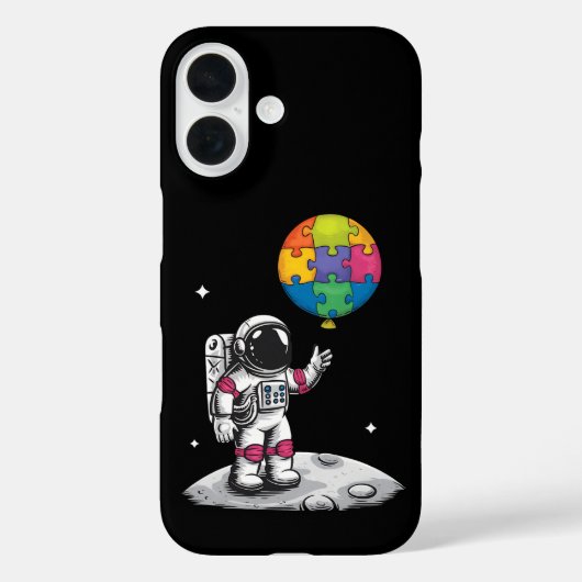 自閉症の宇宙飛行士バルーン宇宙自閉症啓発 Case-Mate iPhoneケース (裏面)