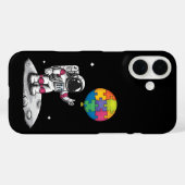 自閉症の宇宙飛行士バルーン宇宙自閉症啓発 Case-Mate iPhoneケース (裏面 (横))