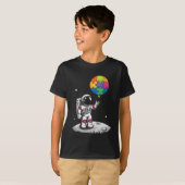 自閉症の宇宙飛行士 風船 宇宙 自閉症啓発 Tシャツ (正面フル)