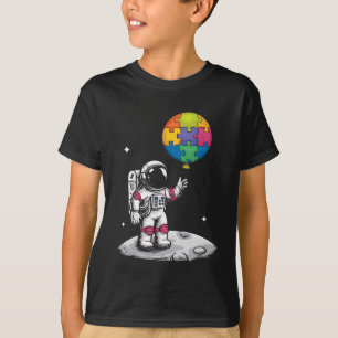 自閉症の宇宙飛行士 風船 宇宙 自閉症啓発 Tシャツ