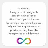 自閉症の宿泊施設のシール スクエアシール (正面)