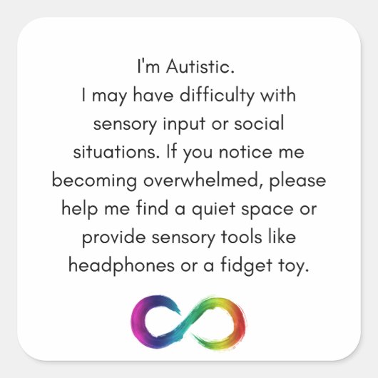 自閉症の宿泊施設のシール スクエアシール (正面)