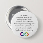 自閉症の宿泊施設ボタン 缶バッジ (正面&裏面)