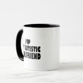 自閉症の彼女が大好き - 自閉症を受け入れる マグカップ (正面左)