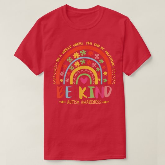 自閉症の息子の子の娘ママ親切な虹になる32 Tシャツ (デザイン正面)