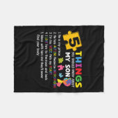 自閉症の息子の自閉症啓発ママパパ フリースブランケット (正面(横))