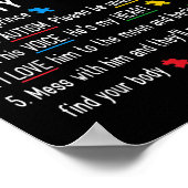 自閉症の息子の自閉症啓発ママパパ ポスター (角)