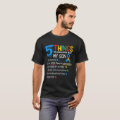 自閉症の息子の自閉症啓発ママパパ Tシャツ (正面フル)